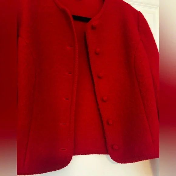 Vintage Lands End Boiled Wool Fitted Jacket - Picture 2 of 6
